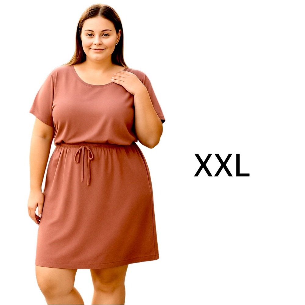 32 Degrees Rose Twill Drawstring Dress Plus Size XXL New With Tags
